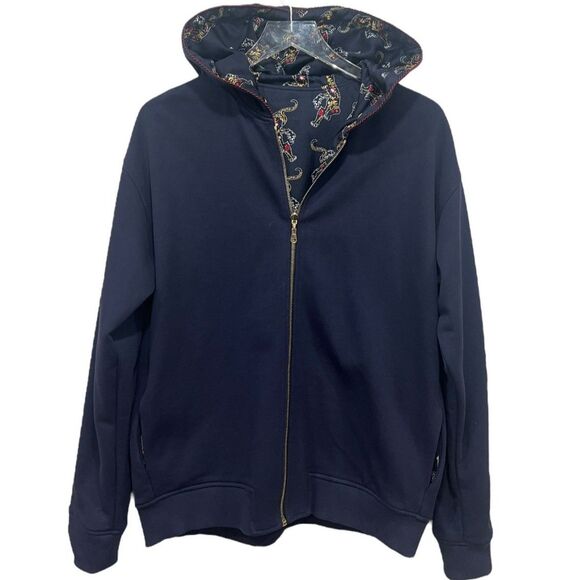 Sandro Paris Hoodie Jacket Reversible Zip-up H16 Issey Marine Size 3 (L) Tiger - Picture 4 of 10